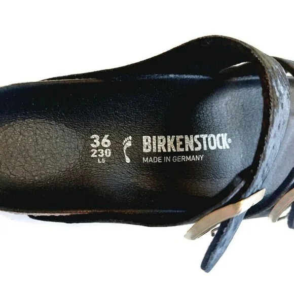 Birkenstock Womens Sz 5-5.5 Arizona BS Sandals EU 36 NARROW Fit Velvet Black - Picture 2 of 10
